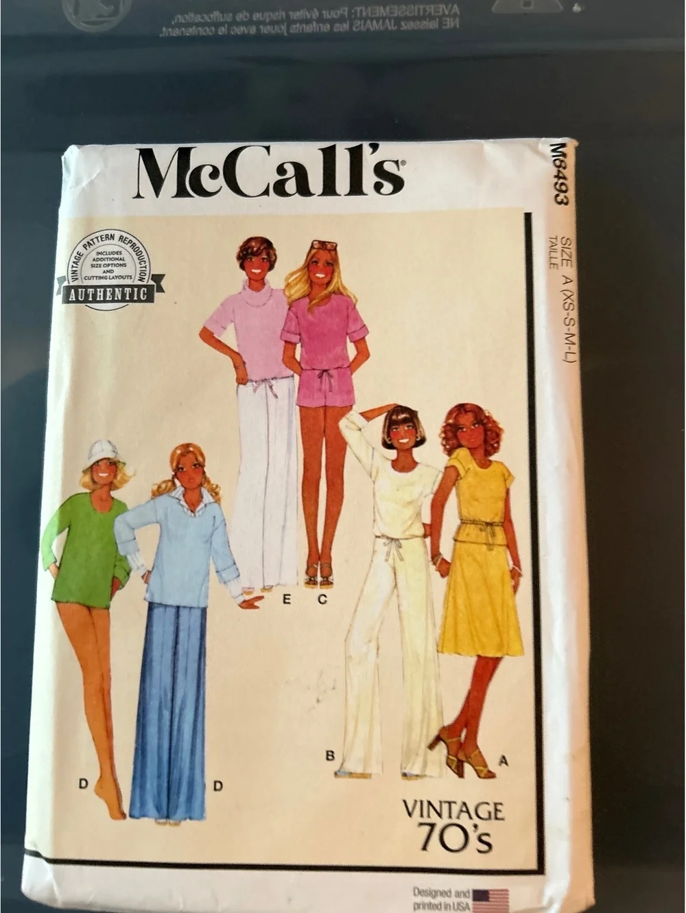 McCall's Vintage 70's Sewing Pattern M8493 - Women's Tops, Pants, and Skirt